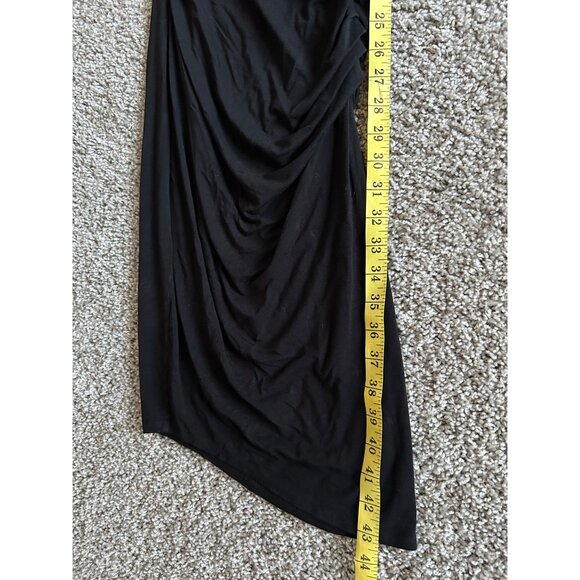 Helmut Lang Womens XS Black Twist Midi Dress 3/4 Sleeve Stretchy - Picture 7 of 11